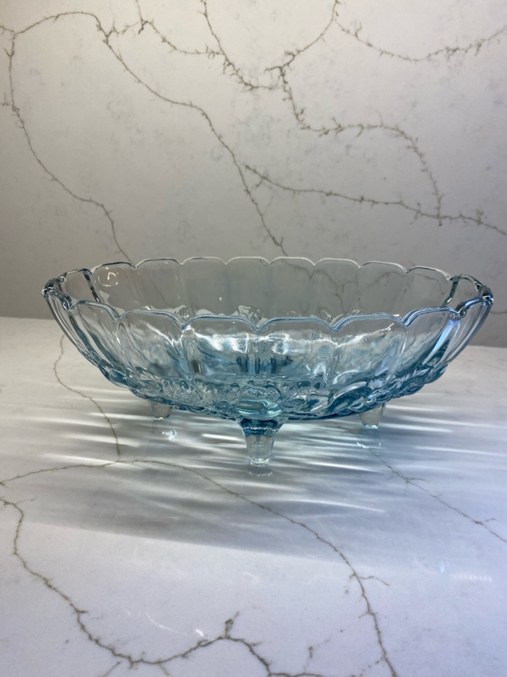 Indiana Glass • Harvest Grape • Vintage Blue Glass • Footed Bowl